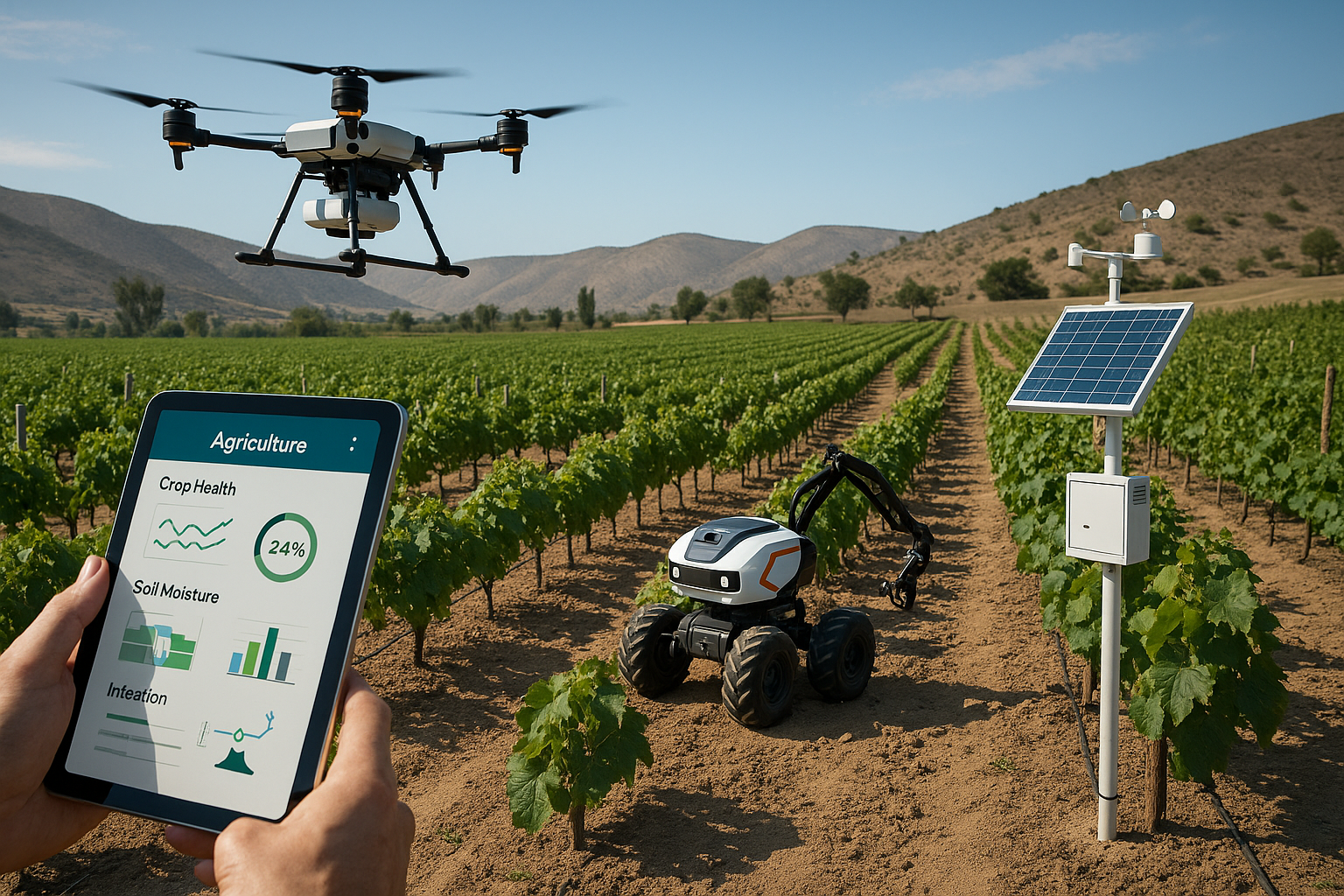 Chile impulsa la automatización agrícola: drones inteligentes y robots cooperativos transforman los campos del norte