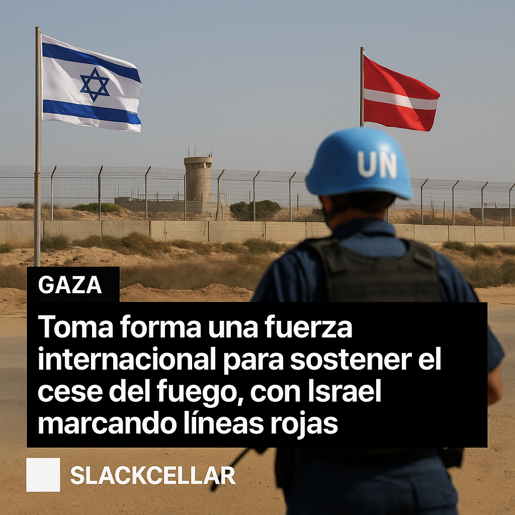 Gaza: toma forma una fuerza internacional para sostener el cese del fuego, con Israel marcando líneas rojas